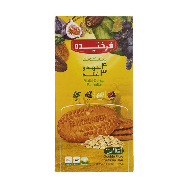 بیسکویت چهار شهد و سه غله فرخنده - بسته 9 عددی